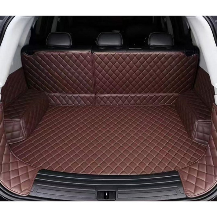 럭키카 쏘렌토 MQ4 트렁크매트 카매트 차박매트 방수 가죽 매트 도어매트증정, 브라운, 5인승크렐사운드유