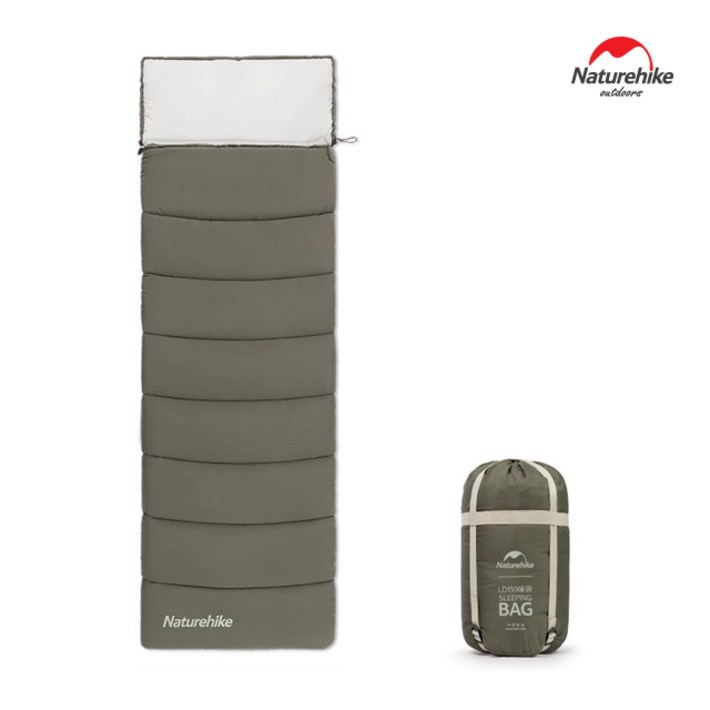 네이처하이크 LD 150 250 350 초경량 코튼 침낭 캠핑이불 1인용 싱글 경량 감성 담요 세탁가능, LD350 카키, 1개