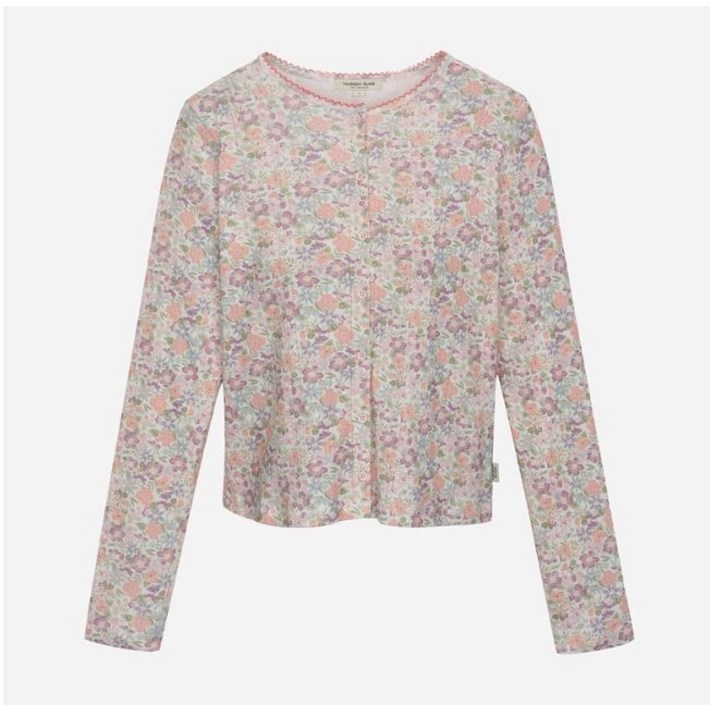 백화점 정품 25FW 써스데이아일랜드 핀코드 배색자수 풀오픈 티셔츠 T256MTS165W