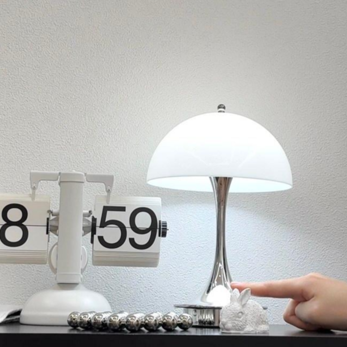 아이엔홈 루이스포터블 단스탠드 터치 감성조명 무드등, 화이트스텐