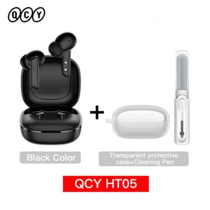 더 뉴 QCY HT05 ANC 무선 TWS 블루투스 5.2 이어폰 40dB 액티브 노이즈 캔슬링 이어폰 6 마이크 ENC HD 통화 TWS 이어플러그