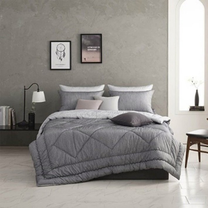 알레르망 데런2 차렵이불 D 단품 그레이리버서블 이불1p