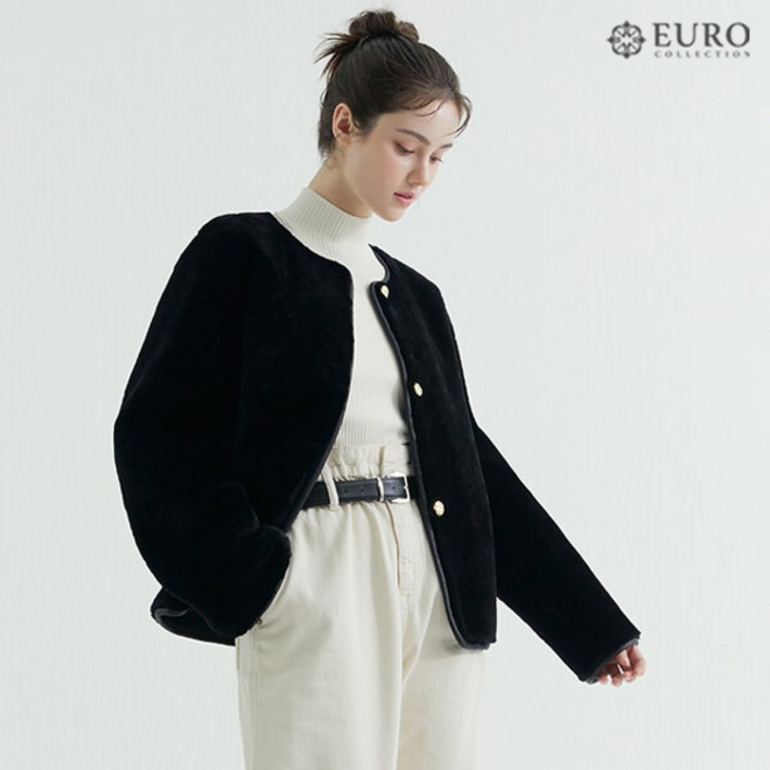PreFW 24 유로컬렉션 트리오페 리얼 무스탕 자켓