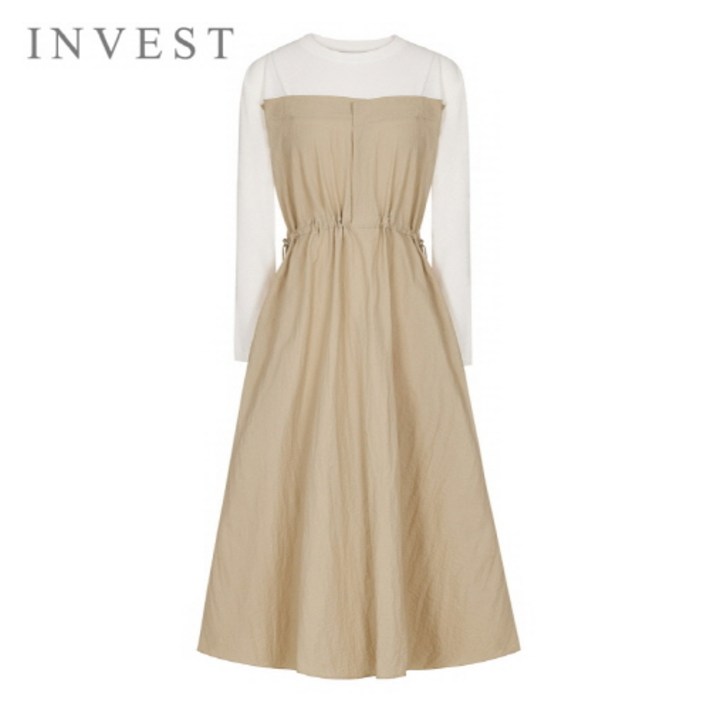 골지니트배색스트링원피스INI5S1OP3031