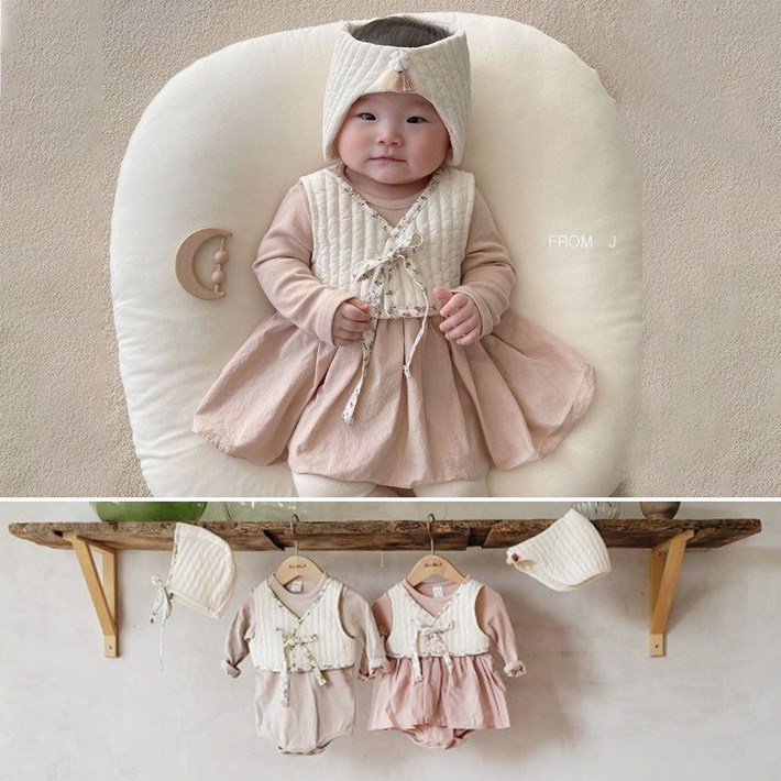 아기한복 여아 슈트한복 개량 신생아한복