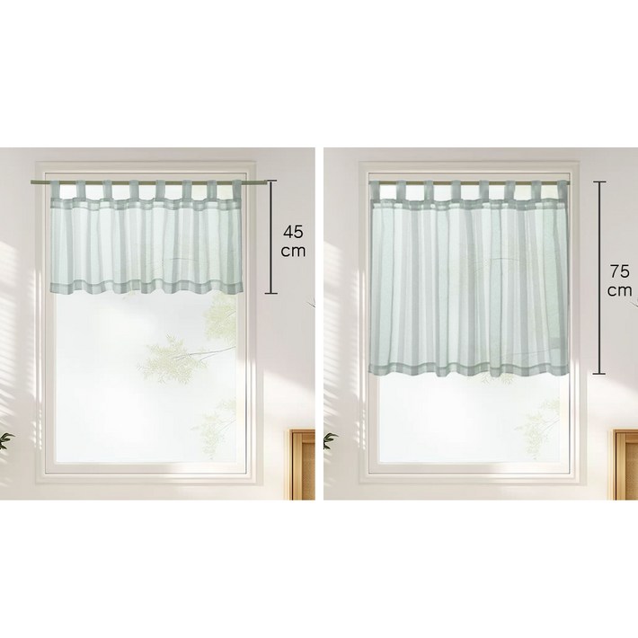 커튼킹 주방 커튼 창문가리개커튼 쉬폰바란스 현관중문커튼 주방 창문커텐 예쁜주방커텐 발란스 미니커튼 봉집형 1p