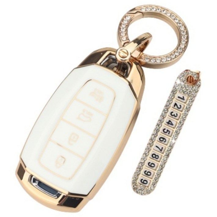 키에티 현대 호환 아반떼CN7 팰리세이드 그랜져IG 실버라인 스마트 키케이스 키홀더