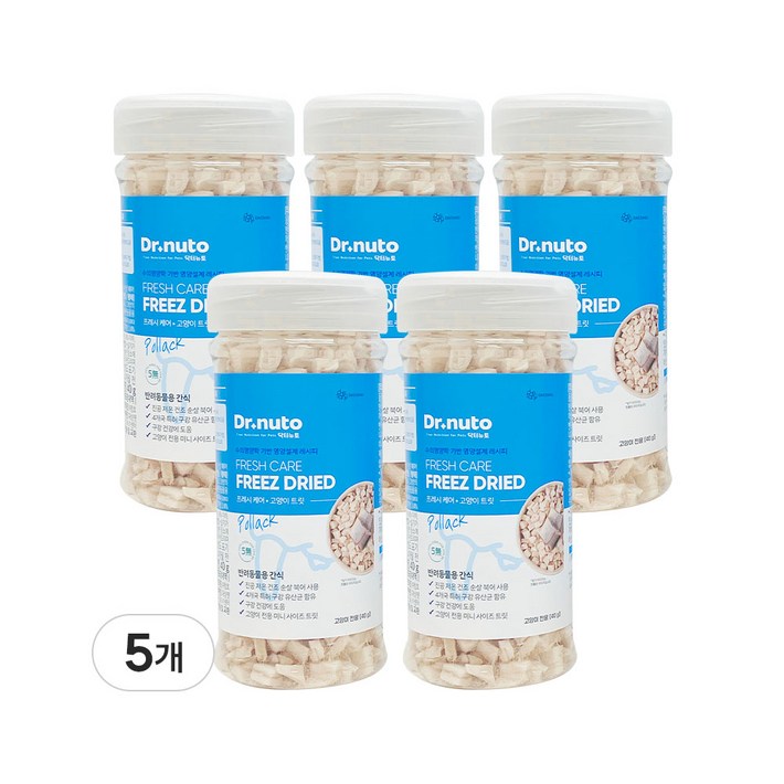 닥터뉴토 고양이 동결건조 간식 유산균 트릿 구내염구취치석제거 도움, 5개, 40g, 북어