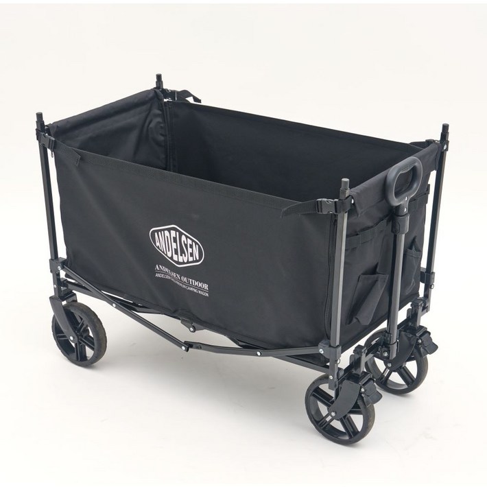 안델센 코코 프리미엄 4in1 캠핑웨건 캐노피적용, 강아지 유모차 사용, 측면개방, 벤치형 웨건, 1개, 블랙