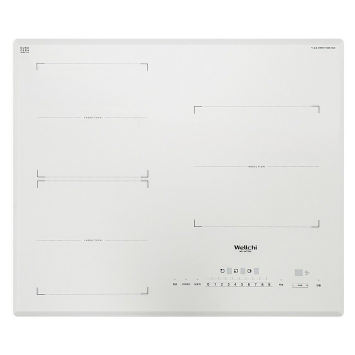 3구 전기레인지 빌트인 스텐드 하이라이트 인덕션, 빌트인, 화이트