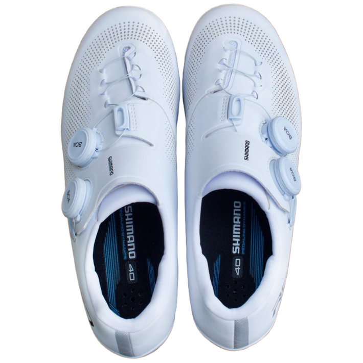 시마노 SHRC703  로드자전거 카본 로드클릿 슈즈, EU 45, 화이트 와이드