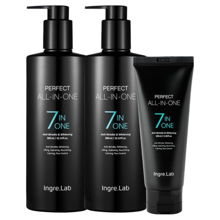 TV홈쇼핑정품 인포벨 꽃중년 비결 인그리랩 퍼펙트올인원 중년남성 로션여행용향수 미백 주름 모공 케어 피부진정 세트