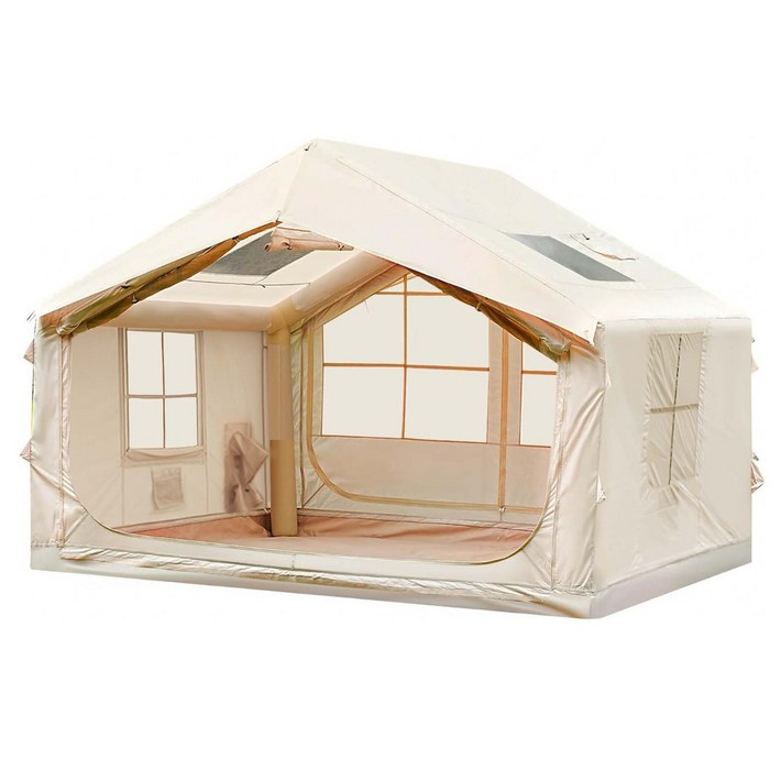 에어텐트 캠핑텐트 원터치텐트56인용, 베이지