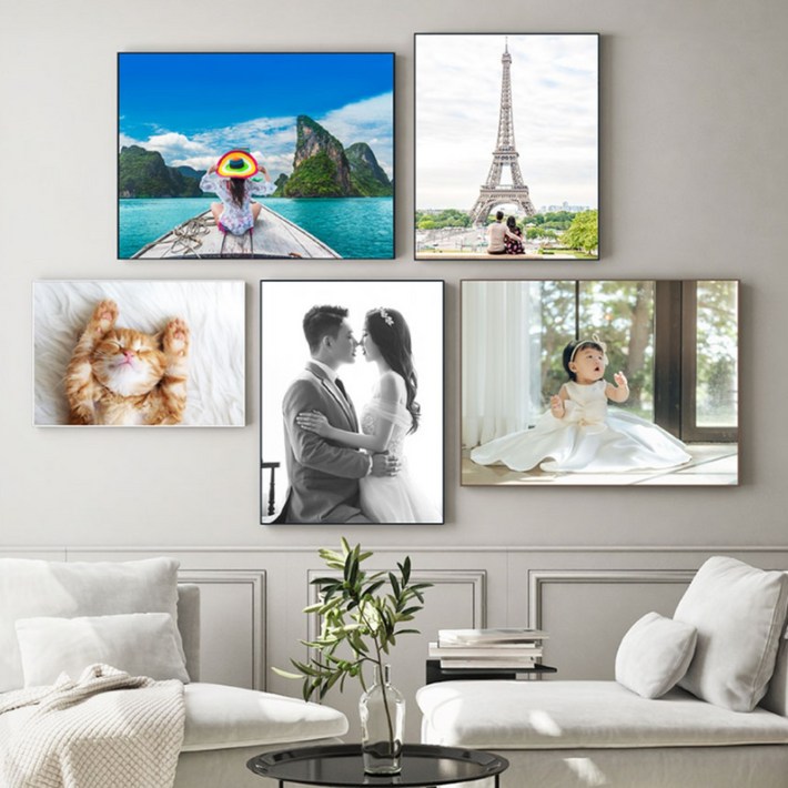 포토반광 심플프레임 슬림한 액자 가족 사진액자 웨딩액자 주문제작 인테리어 액자