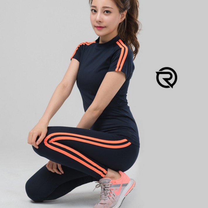 롤리핏 스트라이프 스포츠 9부 레깅스