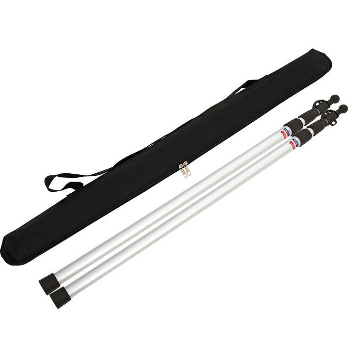 캠프빌리지 슬라이드 폴대 캡형 실버 2p  가방 세트, 1세트