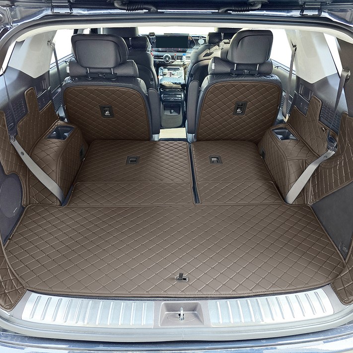 비비키 프리미엄 풀커버 트렁크매트, 더뉴 팰리세이드 7인승 자동폴딩 2022년2024년, 다크브라운
