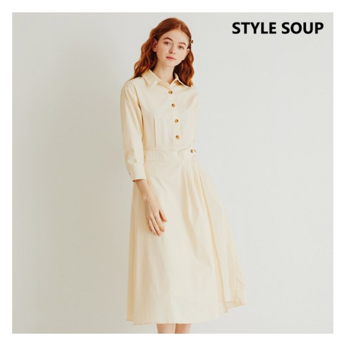 숲 반오픈 셔츠 칼라 원피스SZ2OPE1 SOUP 숲 반오픈 셔츠 칼라 원피스SZ2OPE1 SOUP