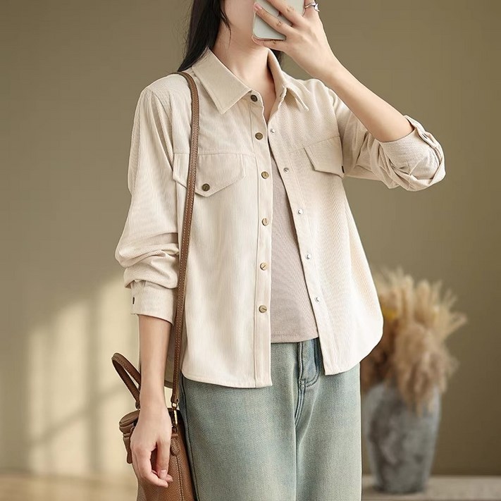 휠렉스 여성 캐주얼 카라넥 투포켓 셔츠 JT309