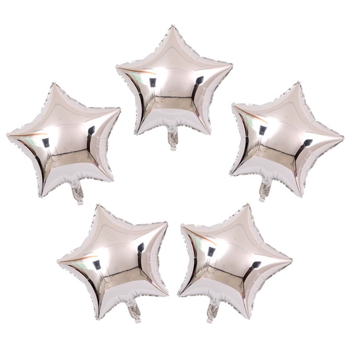스타 은박풍선45cm 파티용품 에브리띵스마일 1054, 5개, 실버