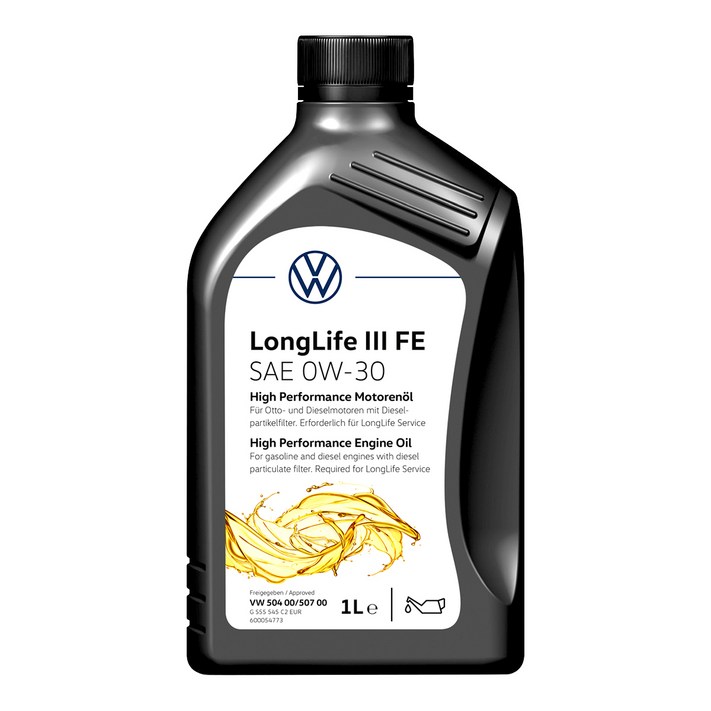 폭스바겐 순정엔진오일 롱라이프III FE 0W30 1L VW 504 00507 00, 1개, 0w30