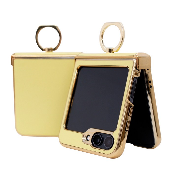 갤럭시 Z플립 3 4 5 6 거치 핑거링 천연소가죽 힌지보호 케이스