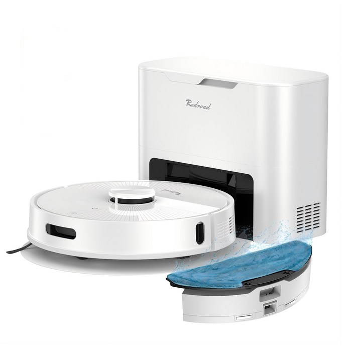 Redroad R10 2in1 물걸레 로봇청소기 4000pa 흡입력 LDS센서 먼지비움 어플연동, R10, 화이트