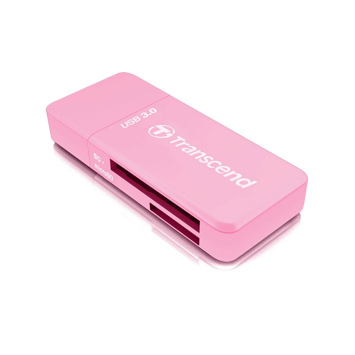 트랜센드 RDF5 USB3.0 메모리카드 리더기마이크로SD, 핑크