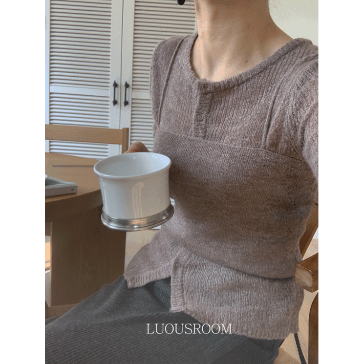 루어스룸 포엣 니트 레이어드 뷔스티에 가디건 세트