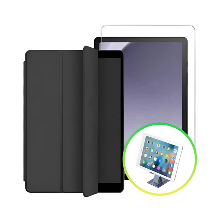 갤럭시탭A9 플러스 마그네틱 펜슬수납 케이스강화유리 보호필름메탈 모바일 거치대