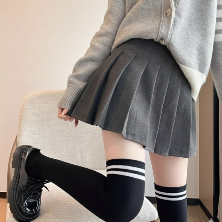 모직 테니스 스커트 골프 치마 봄 가을 겨울 플리츠 스커트