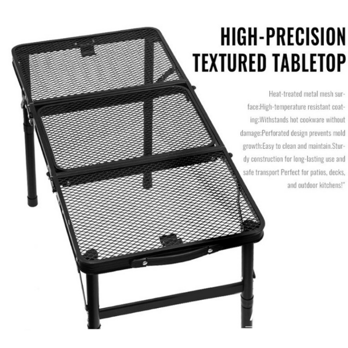 IGT 호환 아이언 메쉬 높이조절 폴딩 캠핑 테이블 보관 가방 세트