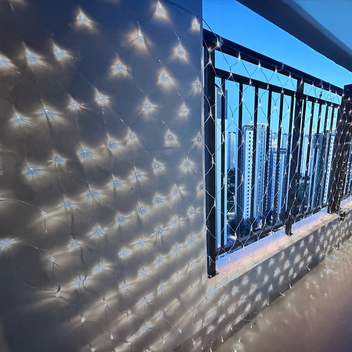 크리스마스 LED 24V 그물전구 256구 잔디 나무 캠핑 줄 야외 트리 전구 1분설치, 백색, 7개