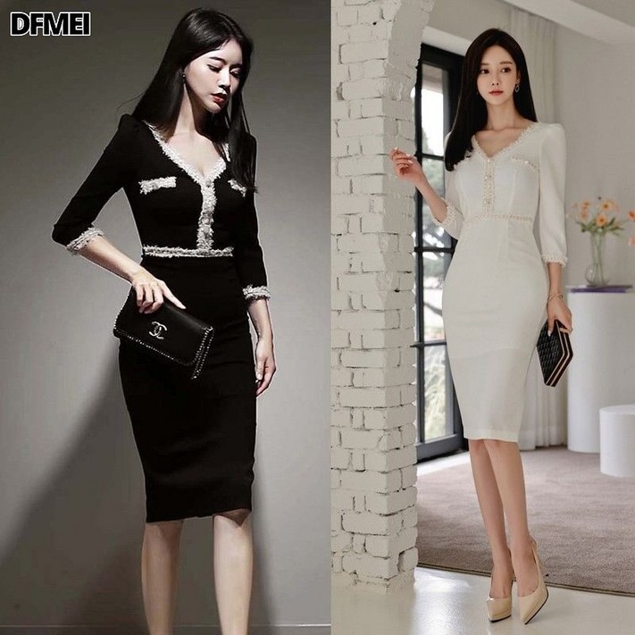 JQS 오피스룩 OL 봄 가을 5577 빅사이즈 하객 원피스 50567