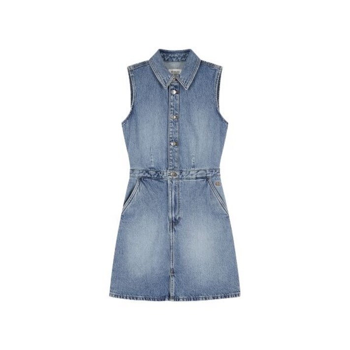 매장상품 CALVIN KLEIN 캘빈클라인 원피스 여성 슬리브리스 데님 트러커 드레스 47B074G RJK 385306