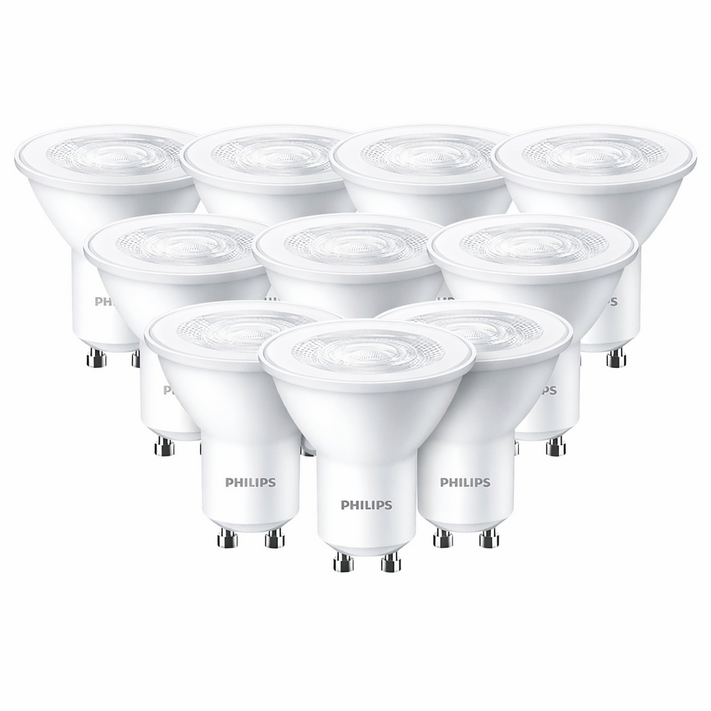 필립스 GU10 LED 4.5W 주광색 6500K 스팟램프, 주광색, 10개