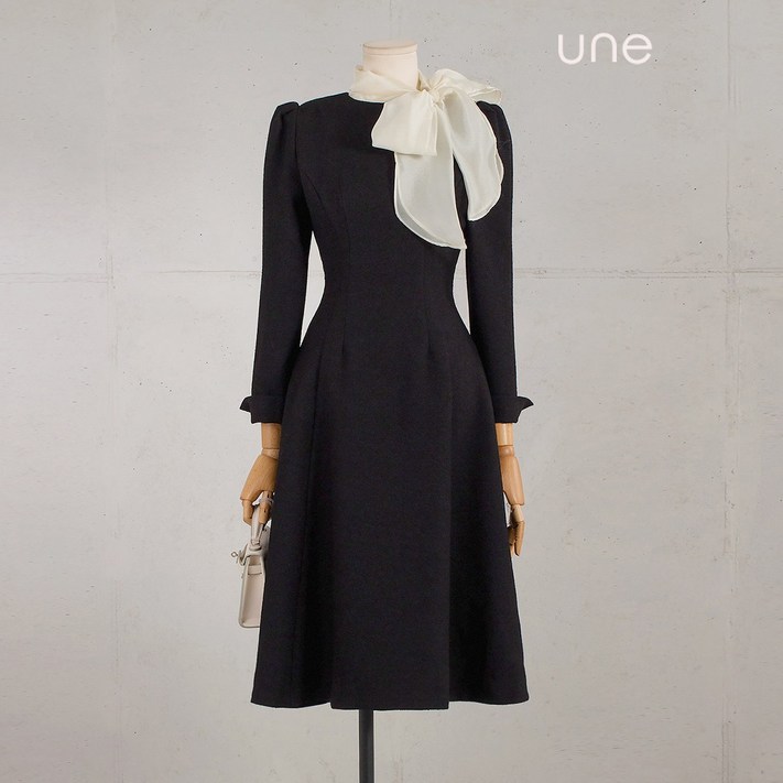 윈une77까지테리텍스처 엘레강스넥원피스