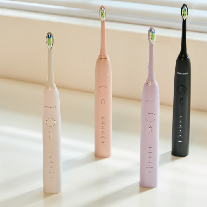 모어화이트 최신형 초미세 무선 음파 진동 초음파 전동칫솔 세트, 2세트, 핑크, 비바소닉 프로