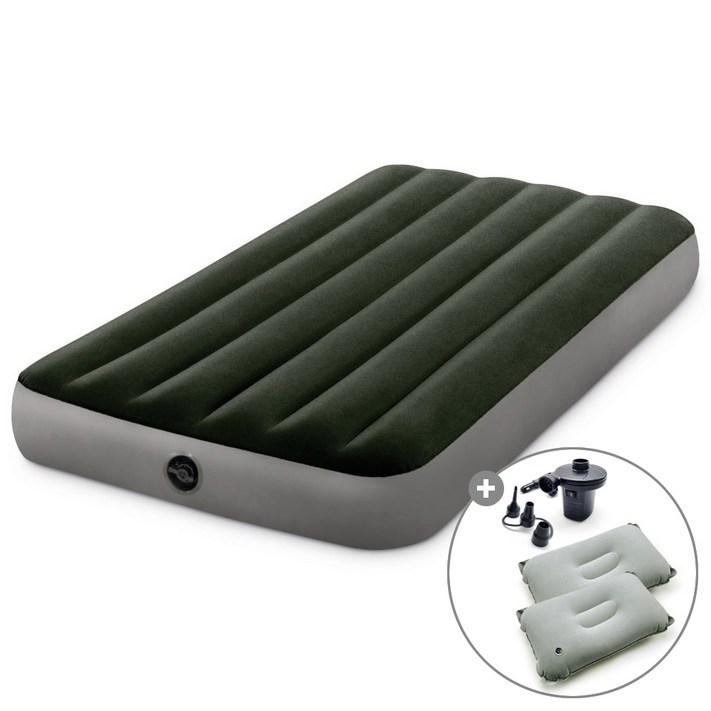 캠프빌리지 차박 캠핑 두께 25cm 듀라빔 2세대 에어매트  펌프  에어베개 2개 세트