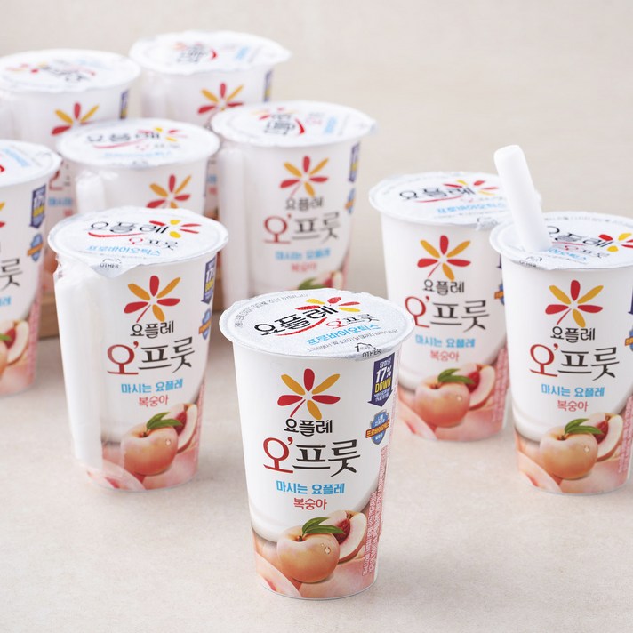 요플레 오프룻 복숭아, 180ml, 1개입, 10개