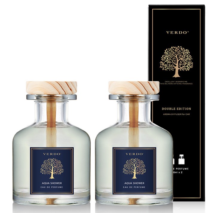 베르도 니치 디퓨저 자동차 방향제 150ml x 2p세트, 아쿠아샤워, 1세트
