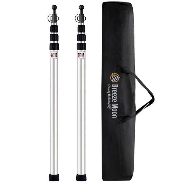 브리즈문 6061 듀랄루민 슬라이드 폴대 4단 2개입  보관가방