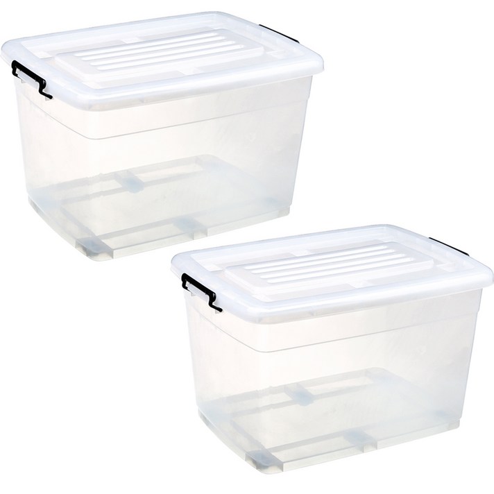 마이닝 멀티 투명 리빙박스 160L, 2개, 투명
