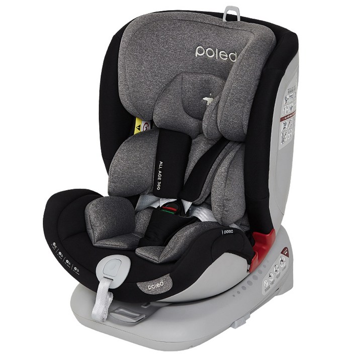 폴레드 올에이지 360 회전확장형 카시트 ISOFIX & 락킹벨트, 새틴그레이