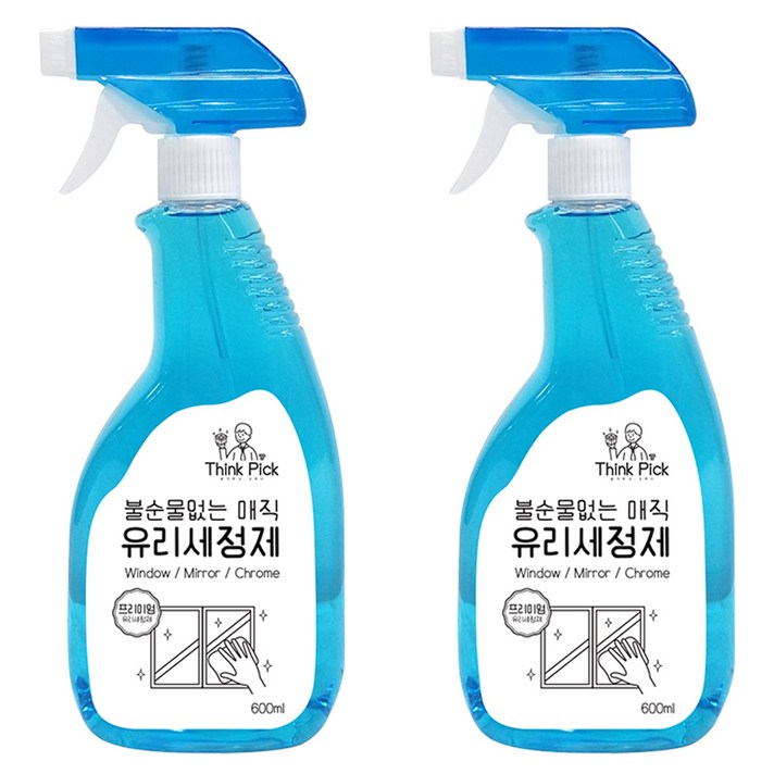 띵크픽 불순물 없는 매직 유리세정제, 600ml, 2개