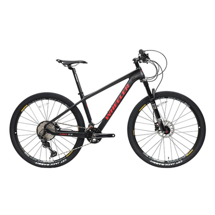 훨러코리아 이글2.0 시마노XT 24단 카본 MTB 자전거 미조립 27.5, 블랙 레드, 1개