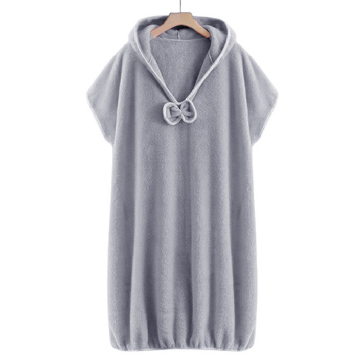 마켓피오 욕실 리본포인트 후드 목욕가운