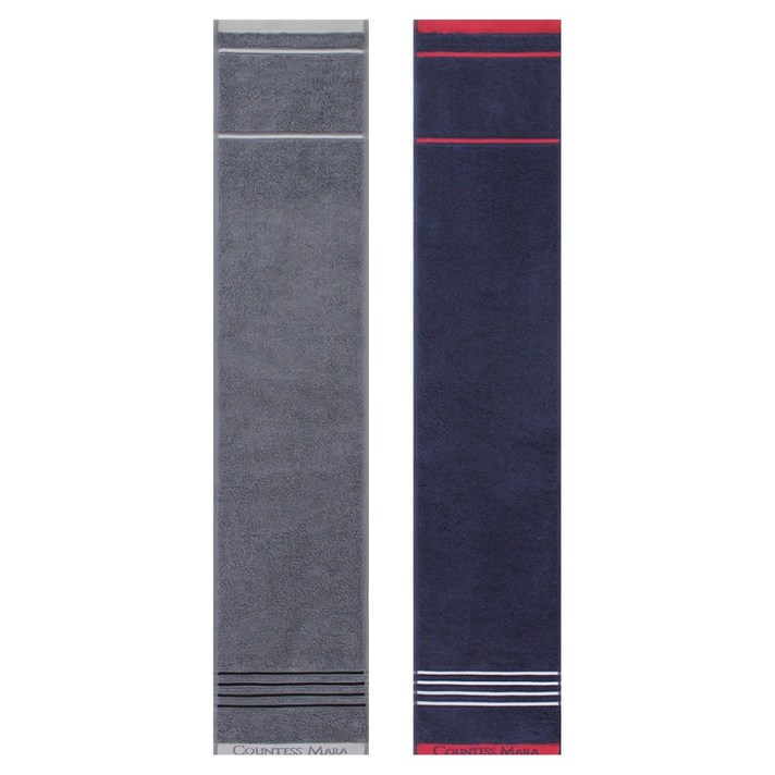 송월타월 카운테스마라 포라인 스포츠20 타월 20 x 100 cm, 그레이 네이비, 2개