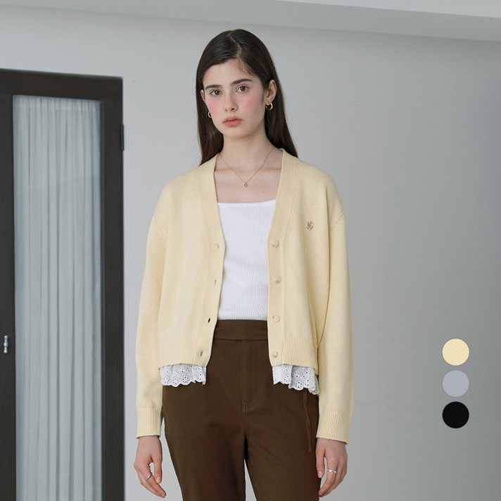 쥬시쥬디 여성용 프릴 디테쳐블 니트 가디건 JZKT621C