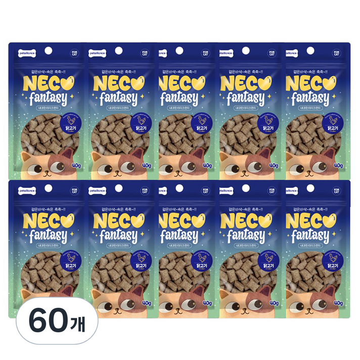 네코판타지 고양이 크런치 간식, 닭고기, 40g, 60개